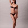 Sutien balconet Unlined, din dantelă geometrică neagră CK Black