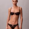 Sutien balconet Unlined, din dantelă geometrică neagră CK Black Sutien balconet Unlined, din dantelă geometrică neagră CK Black