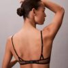 Sutien balconet Unlined, din dantelă geometrică neagră CK Black Sutien balconet Unlined, din dantelă geometrică neagră CK Black