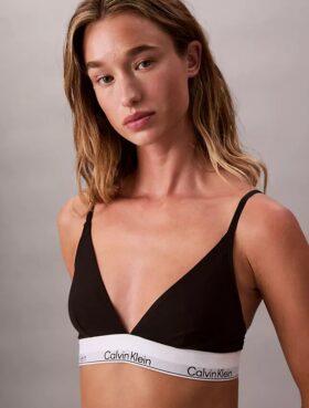 Sutien Bralette triunghiular Unlined din bumbac și Modal Icon