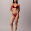 Sutien decoltat CK Black Floral Lace, ușor căptușit