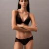 Sutien plonjat din dantelă florală CK Black