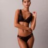 Sutien plonjat din dantelă neagră cu model geometric, ușor căptușit Sutien plonjat din dantelă neagră cu model geometric, ușor căptușit