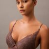Sutien Push-Up cu decolteu adânc din dantelă florală neagră CK Black Sutien Push-Up cu decolteu adânc din dantelă florală neagră CK Black