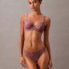 Sutien senzual din dantelă elastică, Unlined, cu acoperire completă Sutien senzual din dantelă elastică, Unlined, cu acoperire completă
