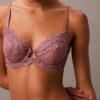 Sutien senzual din dantelă elastică, Unlined, cu acoperire completă Sutien senzual din dantelă elastică, Unlined, cu acoperire completă