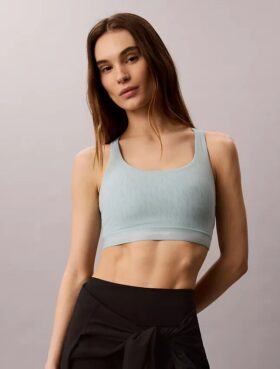 Sutien sport Icon Sport cu monogramă pe toată suprafața, pentru impact mediu