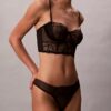 Thong Ck Black dantelă florală neagră Thong Ck Black dantelă florală neagră
