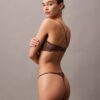 Thong Ck Black dantelă florală neagră Thong Ck Black dantelă florală neagră