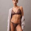 Thong Ck Black dantelă florală neagră Thong Ck Black dantelă florală neagră