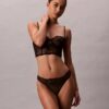 Thong Ck Black dantelă florală neagră Thong Ck Black dantelă florală neagră