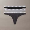 Thong cu talie joasă, pachet de 3 bucăți, cu logo Icon