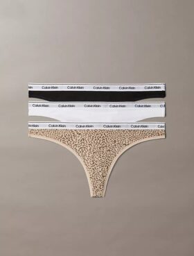 Thong cu talie joasă, pachet de 3 bucăți, cu logo Icon