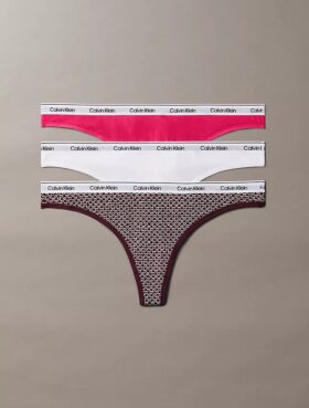 Thong cu talie joasă, pachet de 3 bucăți, cu logo Icon
