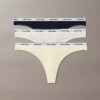 Thong cu talie joasă, pachet de 3 bucăți, cu logo Icon