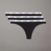 Thong cu talie joasă, pachet de 3 bucăți, cu logo Icon