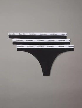 Thong cu talie joasă, pachet de 3 bucăți, cu logo Icon