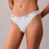 Thong din bumbac Cotton Stretch cu nervuri, pachet de 3 bucăți Thong din bumbac Cotton Stretch cu nervuri, pachet de 3 bucăți