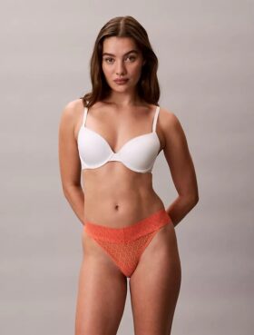 Thong din dantelă cu logo iconic