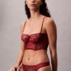 Thong din dantelă florală neagră CK Black Thong din dantelă florală neagră CK Black