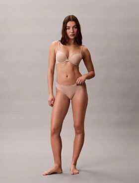 Thong din microfibră elastică cu dantelă