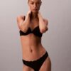Thong din microfibră elastică cu dantelă