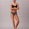 Thong din microfibră elastică cu dantelă