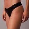 Thong din microfibră elastică cu dantelă