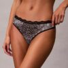 Thong din microfibră elastică cu dantelă