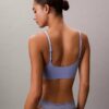 Thong din microfibră elastică cu dantelă Thong din microfibră elastică cu dantelă