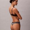 Thong din microfibră elastică cu dantelă
