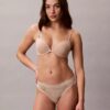 Thong din microfibră elastică cu dantelă, pachet de 3 Thong din microfibră elastică cu dantelă, pachet de 3