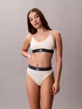 Thong elastică din microfibră cu monogramă grafică