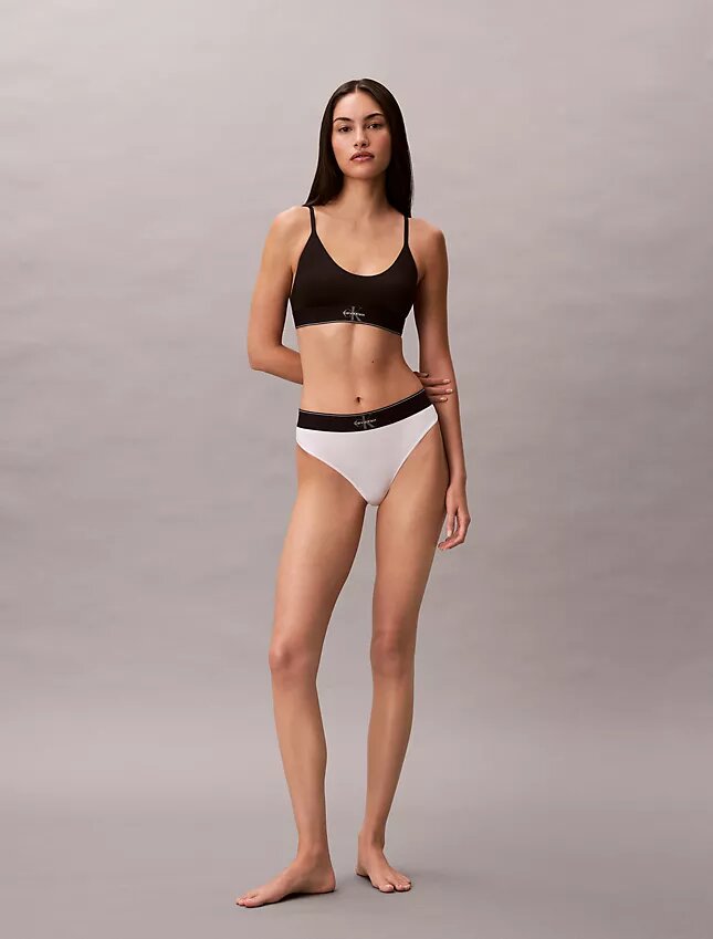 Thong elastică din microfibră cu monogramă grafică Thong elastică din microfibră cu monogramă grafică