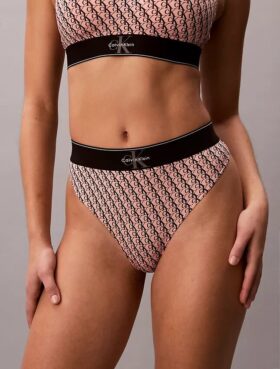 Thong elastică din microfibră cu monogramă grafică