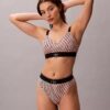Thong elastică din microfibră cu monogramă grafică