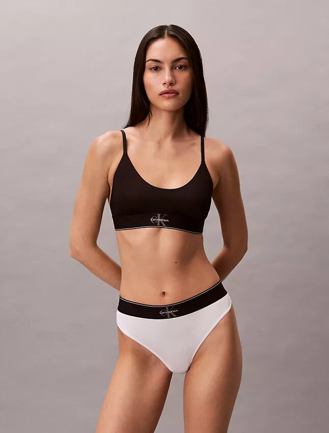 Thong elastică din microfibră cu monogramă grafică Thong elastică din microfibră cu monogramă grafică