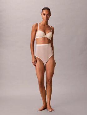 Thong minimalistă din plasă cu talie înaltă