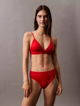 Top de bikini modern cu logo triunghiular