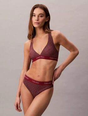 Top de bikini triunghiular cu spate în formă de U și logo modern Top de bikini triunghiular cu spate în formă de U și logo modern