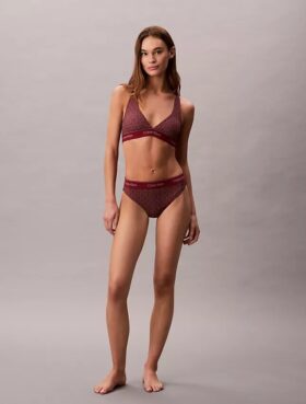Top de bikini triunghiular cu spate în formă de U și logo modern Top de bikini triunghiular cu spate în formă de U și logo modern