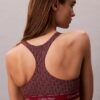 Top de bikini triunghiular cu spate în formă de U și logo modern
