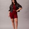 Top modelatoare de lenjerie modelatoare cu mâneci scurte Top modelatoare de lenjerie modelatoare cu mâneci scurte