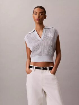 Top scurt croșetat cu Monogram