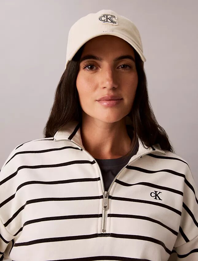 Top scurt din material frotir cu monogramă în dungi Top scurt din material frotir cu monogramă în dungi