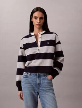 Topura Henley cu dungi Varsity