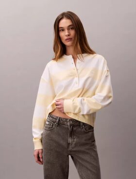 Topura Henley cu dungi Varsity