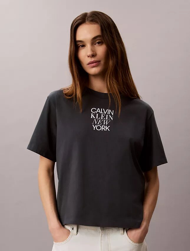 Tricou CK One cu imprimeu fotografic și croială drept Tricou CK One cu imprimeu fotografic și croială drept