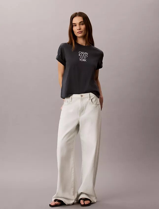 Tricou CK One cu imprimeu fotografic și croială drept Tricou CK One cu imprimeu fotografic și croială drept