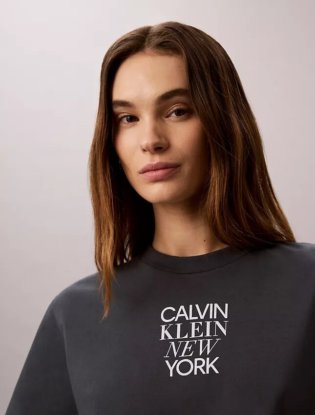 Tricou CK One cu imprimeu fotografic și croială drept Tricou CK One cu imprimeu fotografic și croială drept